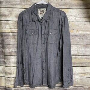 JNCO Shirt Mens XL Black White Check Caro Zipper Pocket‎ Button Up Vintage